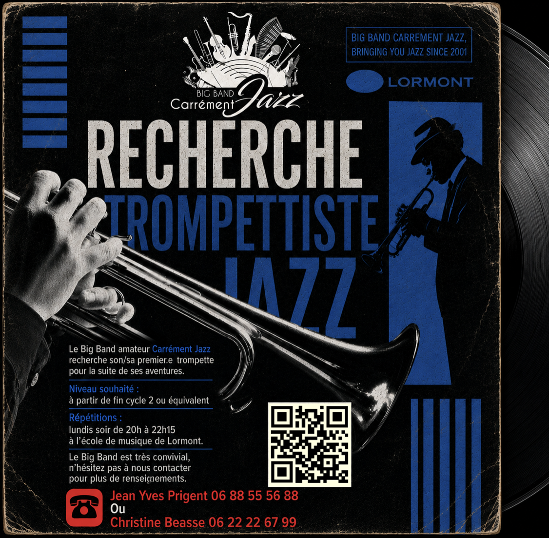 Affiche Carrément Jazz : recherche premier ou première trompette jazz